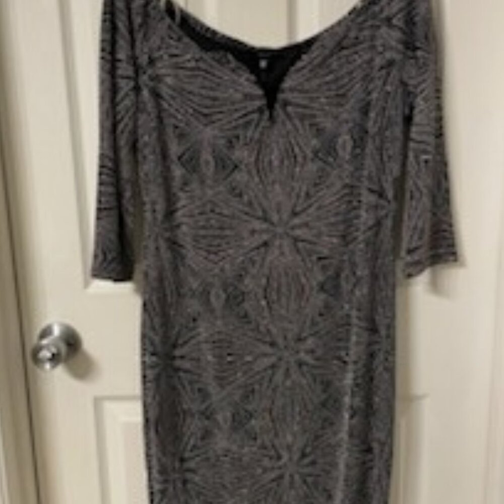 Black Metallic Bodycon off shoulder Plus size dress